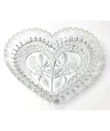 Hofbauer Byrdes Crystal Glass Heart Candy Dish 9&quot; 1982 West Germany Vintage - £32.90 GBP