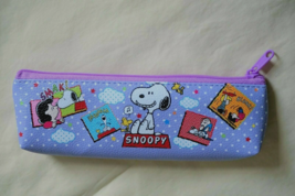 New Authentic Peanuts Japan Purple Snoopy &amp; Friends Zipper Pen Case Pouc... - £3.82 GBP