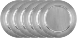 Old Dutch 13&quot; Brushed Nickel Charger Plates - Hammered Rim, Set of 6 - £59.70 GBP