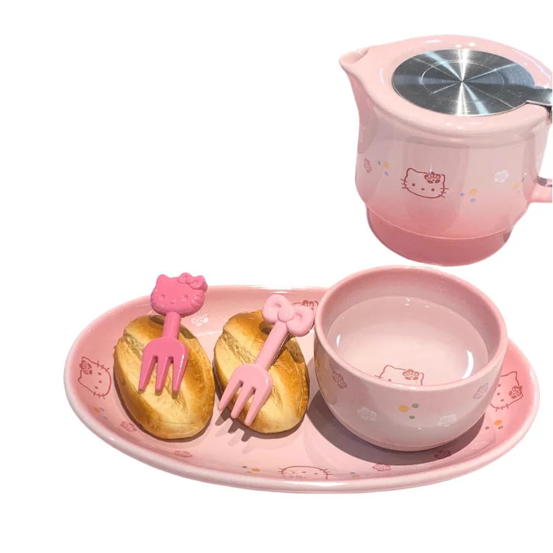 Hellokitty Teapot Cup Sanrio Anime Ceramics Cherry Blossoms Teapot Suit - £18.40 GBP+