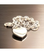 Tiffany &amp; Co Estate Heart Bracelet 7.5&quot; Sterling Silver TIF580 - $385.11