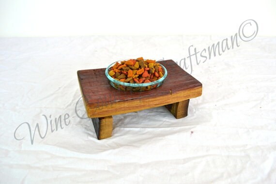 Primary image for Wine Barrel Cat Food Dish "Ikati" Made from retired Stags Leap wine barrel + rec