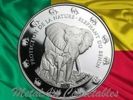 2015 Benin Elephant Protection de la Nature 1 0Z SILVER COIN - 2nd IN SE... - $57.95