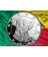 2015 Benin Elephant Protection de la Nature 1 0Z SILVER COIN - 2nd IN SE... - $57.95