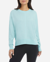 Danskin Women&#39;s Burnout Wash Pullover Sweater Long Bat Sleeve Size L Canal Blue - £18.12 GBP
