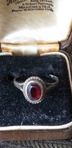 Antique Vintage 1790-s Georgian Era Very Old Ruby Silver Ring UK M , US 6 - £74.38 GBP