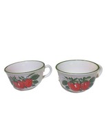 VTG Large Jumbo Cup Bowl Soup Side Handle Strawberries Hand Painted Japa... - $13.72