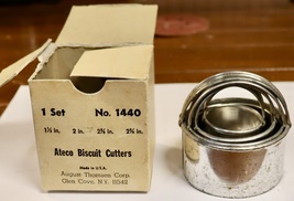 4 piece set of #1440 Ateco Biscuit Cutters in the box - $18.00