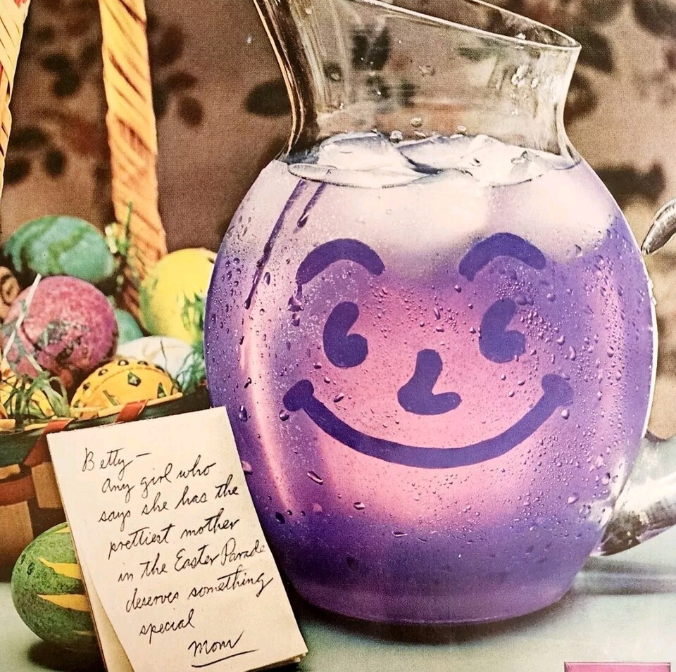 1962 Kool Aid Grape Purple Easter Holiday Advertisement Beverage Vintage... - $13.50