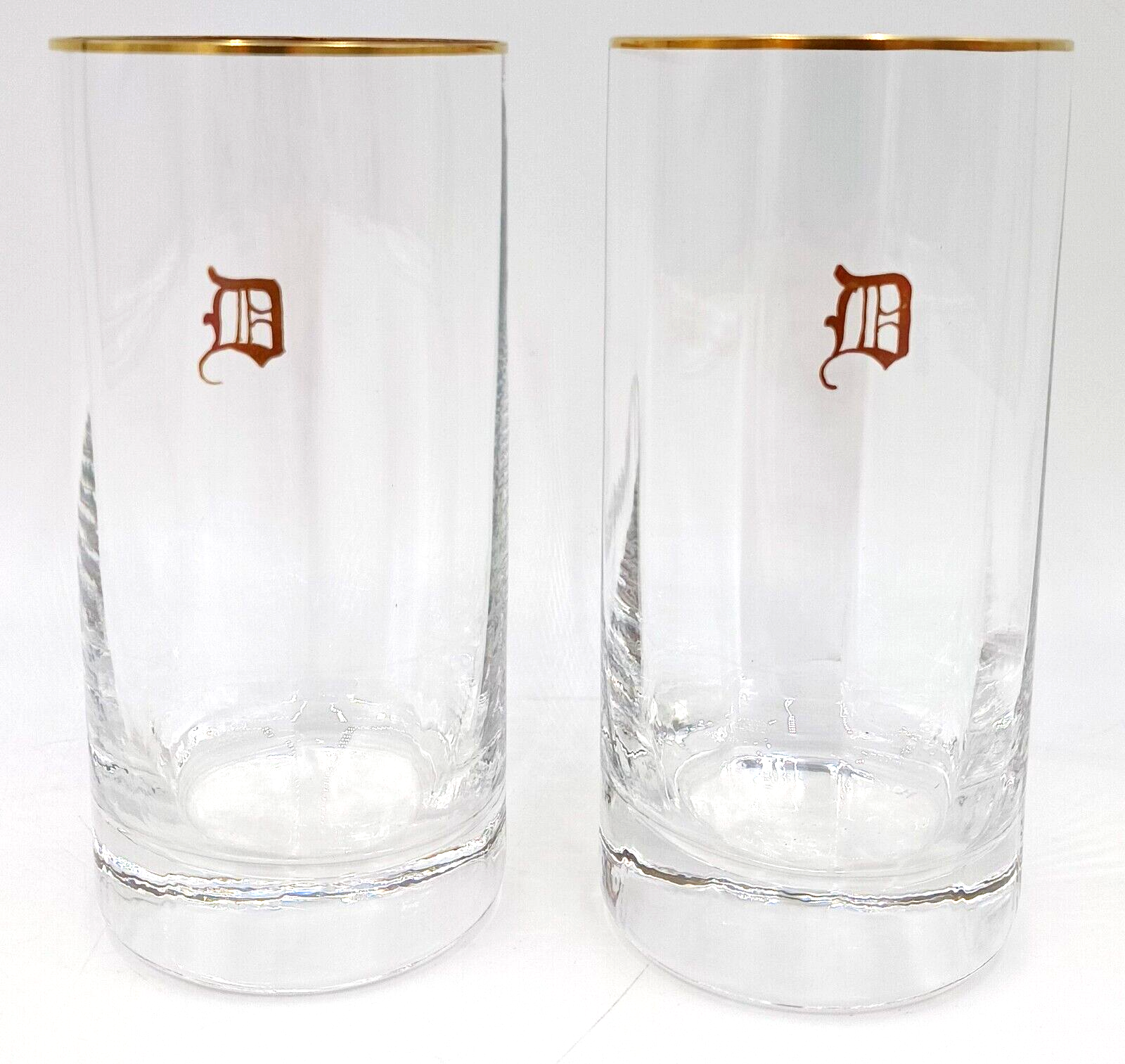 Murano Highball Glasses with Gold Rim and D Monogram Set of 2 - $39.99