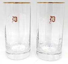 Murano Highball Glasses with Gold Rim and D Monogram Set of 2 - £31.87 GBP