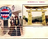 Vtg Postcard Pacific Mail Steam Ship Co On Board S.S Siberia Japan Templ... - £9.25 GBP