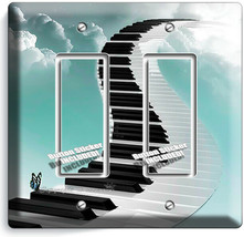 Piano Keys Stairs Sky Clouds 2 Gfci Light Switch Plates Music Studio Room Decor - $12.08