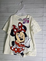 Disney Minnie Mouse Polka Dot Off White T-Shirt Top Girls Size 6 NEW - £11.68 GBP
