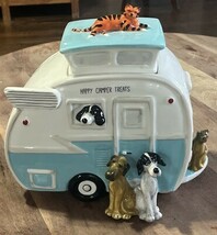 Blue Sky &quot;Happy Camper Treats&quot; Cookie Jar - No Chips Or Cracks! 8.5” T 1... - $65.00