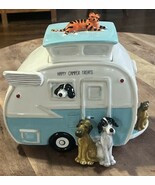 Blue Sky &quot;Happy Camper Treats&quot; Cookie Jar - No Chips Or Cracks! 8.5” T 1... - $65.00