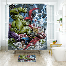 Hulk Vs Thor Shower Curtain Bath Mat Bathroom Waterproof Decorative - £17.95 GBP+