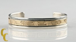 Ray Bennett 14k Yellow Gold &amp; Sterling Silver Cuff Bracelet Navajo Silve... - £397.52 GBP