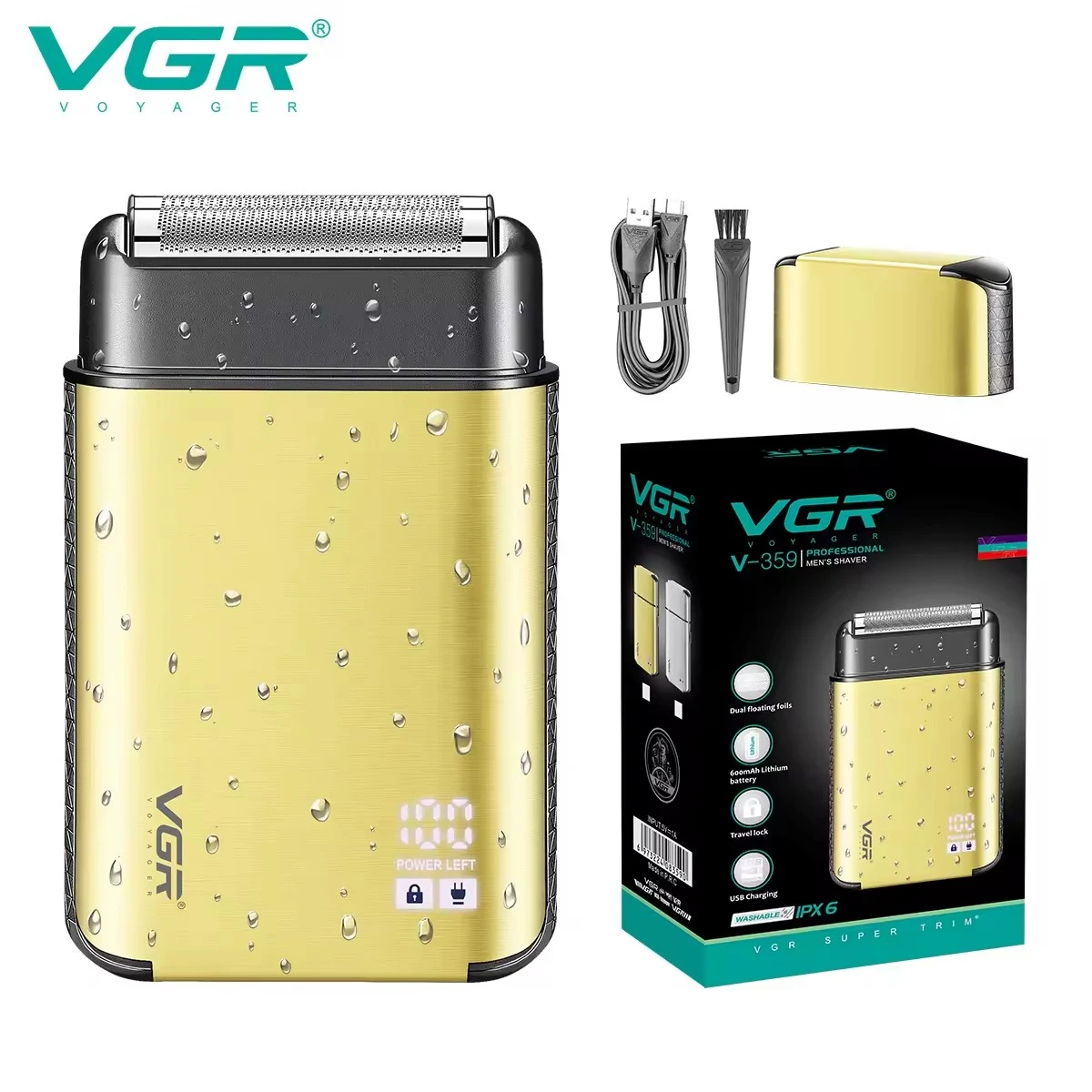 VGR Shaver Professional Electric Razor Waterproof Shaving Machine Portab... - £25.20 GBP+
