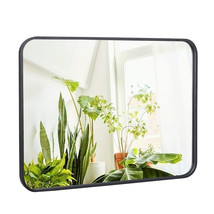 22" X 30" Rectangular Wall Mirror Metal Black Frame Bathroom Bedroom Decorative - £70.33 GBP