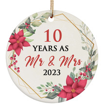10 Years As Mr And Mrs 2023 Ornament 10th Anniversary Together Christmas Gifts - £11.64 GBP