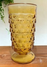 Indiana Colony Whitehall Amber Harvest Gold Footed Iced Tea Tumbler ~ Flared Rim - £9.38 GBP