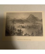 1842 The Owls Head Lake Memphremagog W.H. Barlett Print Black &amp; White - £18.34 GBP