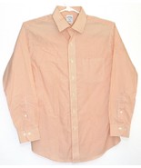 Brooks Brothers 346 Slim Fit Non Iron Orange White Striped Men&#39;s Shirt 1... - £21.19 GBP