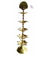 Rare Brass 5 Jyot Peacock Diya Christmas DIWALI EDH Aarti Puja Oil Lamp - $381.84 MXN