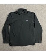 Patagonia 1/4 Zip Pullover Women&#39;s Medium Black Hulu Logo Fleece Adults M - $548.16 MXN