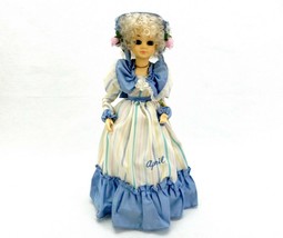 Musical Porcelain Doll, Brinn&#39;s, April Faux Diamond Stone, Plays &quot;Raindrops&quot; - £19.49 GBP