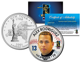 Alex Rodriquez Colorized New York State Quarter Coin BUY 1 GET 1 FREE - $8.56