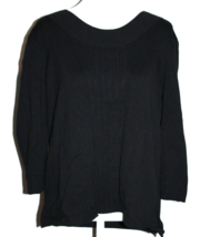 NWT CJ Banks Size X Black Ribbed 3/4 Sleeve Sweater Round Neck NEW - £21.33 GBP