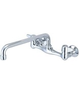 Central Brass Two Handle Wallmount Kitchen Faucet 12&quot; Tube Swivel Spout ... - $143.32