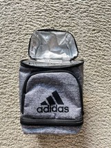 Adidas Excel Insulated Lunch Bag Gray Lunchbox Cooler Tote Meal Prep Pic... - $14.50