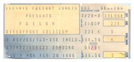 Poison Concert Ticket Stub February 20 1989 Cincinnati Ohio - £19.71 GBP