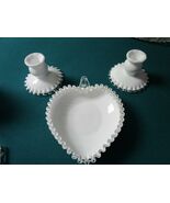 Fenton Silver Crest  3 Pcs, Candle Holders &amp; Candy Dish Silver Crest [130M] - €63,70 EUR