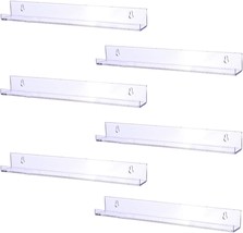 Sooyee 6 Pack 15 Inch Acrylic Invisible Kids Floating Bookshelf For Kids, Clear - $35.95