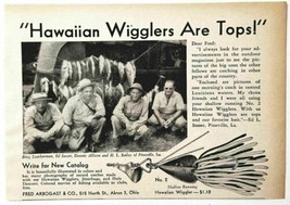 1947 Print Ad Hawaiian Wiggler Fishing Lures Fred Arbogast No. 2 Shallow Running - £7.99 GBP