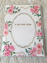 Greeting Card A Get Well Wish Card Pink Roses - £3.15 GBP