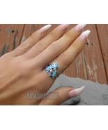 Floral Lab Opal Sterling Silver Ring - Tarnish Free - $1,030.55 MXN