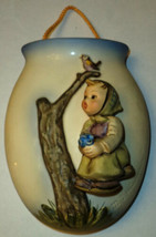 Goebel Hummel Wall Pocket Vase 360/C Girl Flowers &amp; Bird Tree 1958 - $94.89