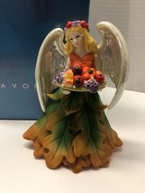 Avon Joyful Flowers Autumn Leaves 5&quot; Porcelain Angel Figurine - £15.66 GBP