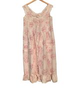 Llise Stevens VTG Nightgown Cotton Eyelet Lace Sleeveless Size Medium Pi... - €20,40 EUR