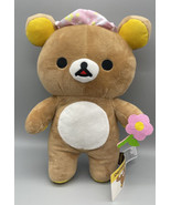 San-X Rilakkuma Happy Picnic Plush 12.5&quot; Round 1 Japan Flower Stuffed An... - £7.90 GBP