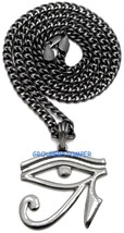 Eye Of Ra New Pendant with 24 Inch Long Cuban Link Necklace Egyptian Horus - $17.60