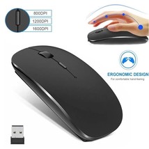Wireless Mouse 2.4GHz Slim Portable 1600DPI with USB Receiver for Laptop PC Game - £8.04 GBP