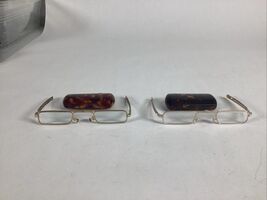 Set Of 2 Vintage Mini Folding Reading Glasses with Tortoise Shell Cases - €16,96 EUR