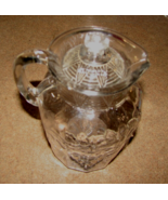Jenkins Vintage Small 10 Oz Glass Pitcher Grape Pattern With Lid - £15.57 GBP