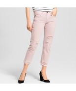 Mossimo Supply pink distressed mid-rise boyfriend crop jeans Women’s Siz... - $452.42 MXN